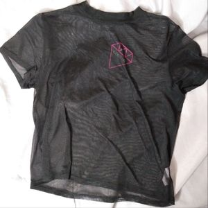 NWT XL JUNIORS GOTH PUNK EMO MESH TOP